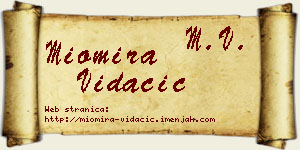 Miomira Vidačić vizit kartica